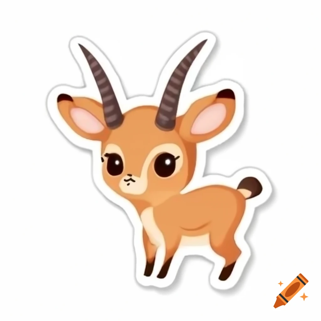 Cute antelope sticker design
