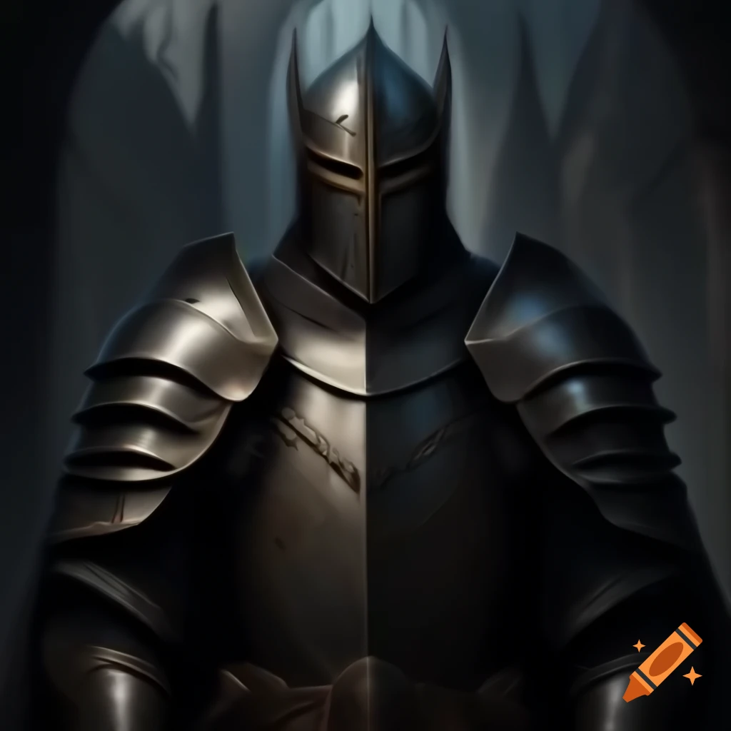 Dark gothic knight in intricate armor