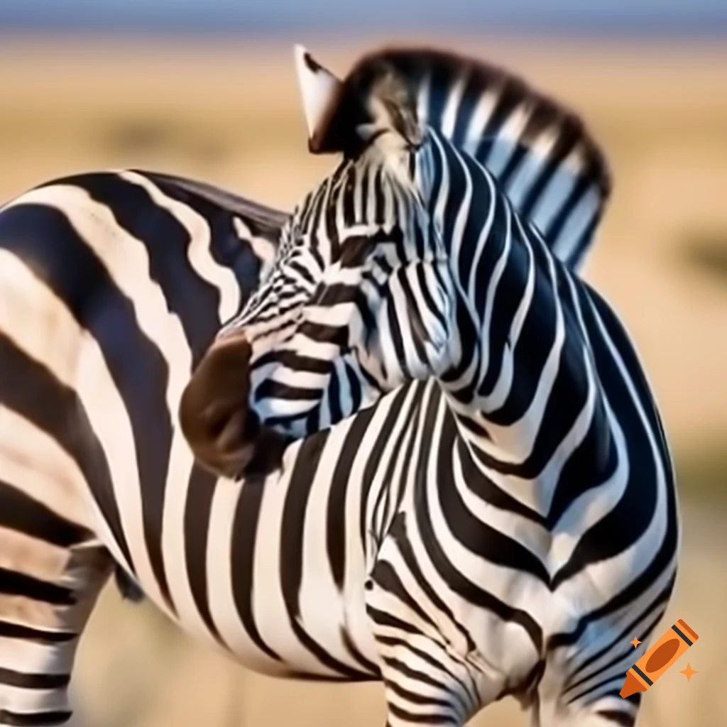 Zebra in natural habitat