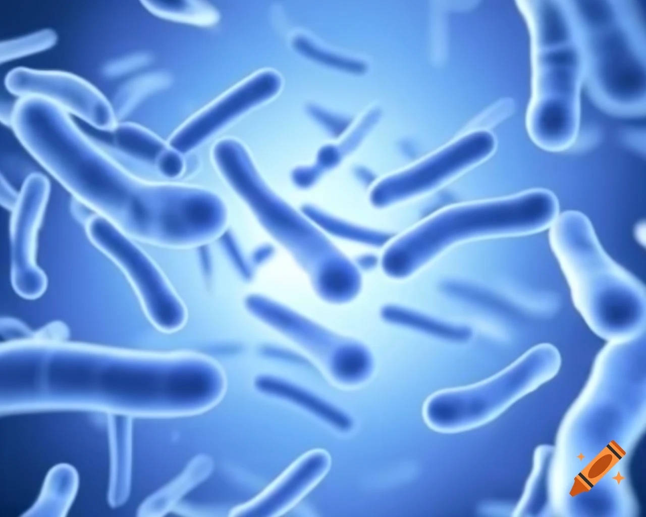 Simple line illustration of bacteria in motion
