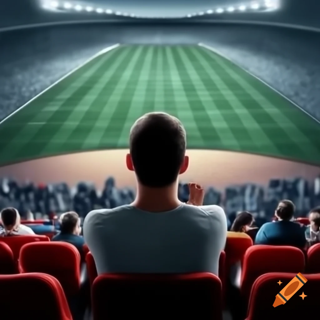 Man watching sports event in a lively atmosphere