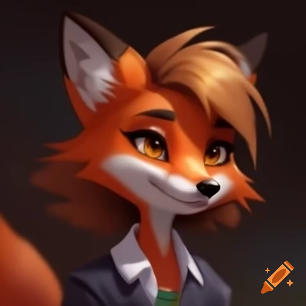 Furry fox character in artistic depiction