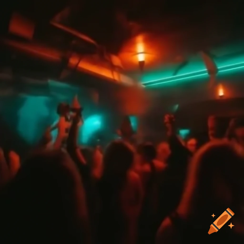 Vibrant cover art for techno playlist featuring people dancing at a rave