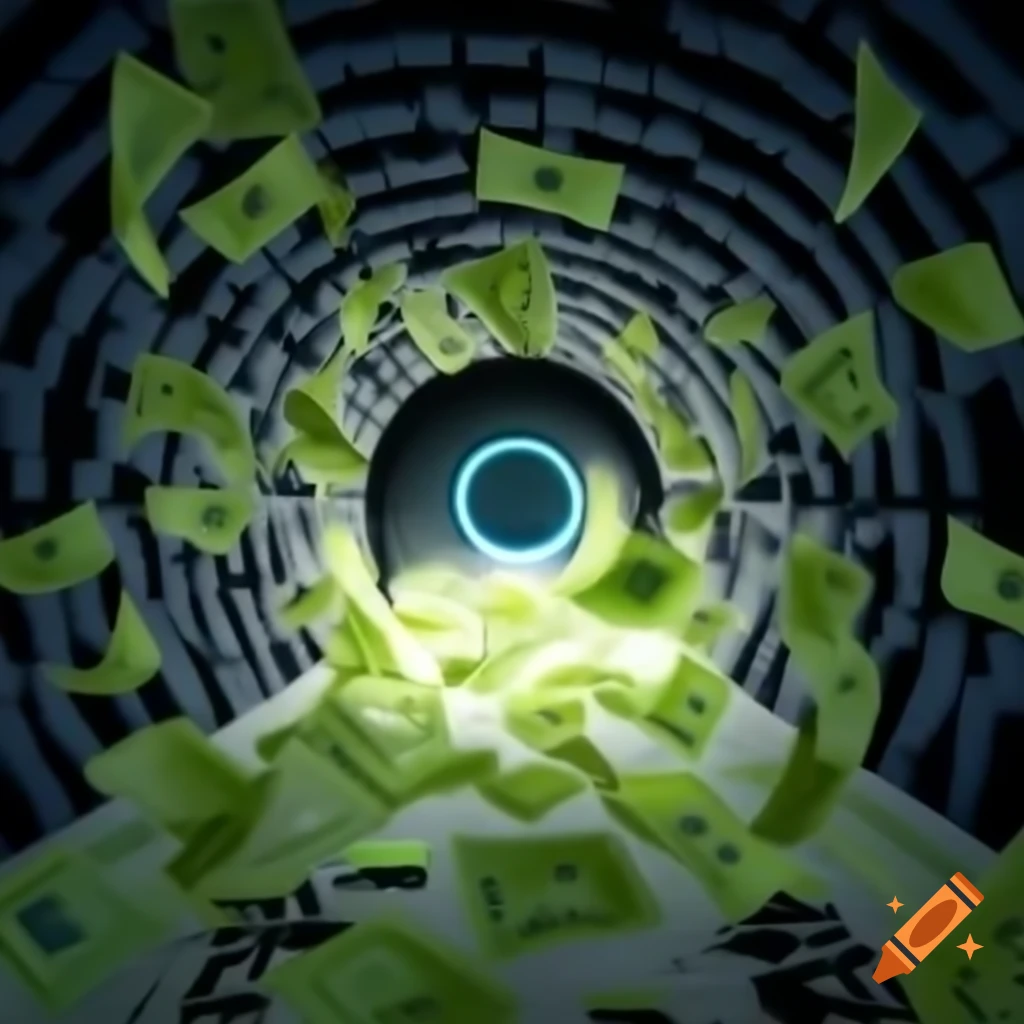 Visual representation of tunnel vision concept with currency