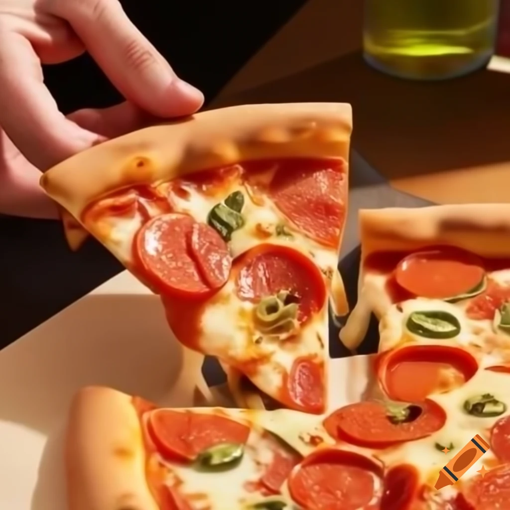 Toad enjoying a slice of pizza