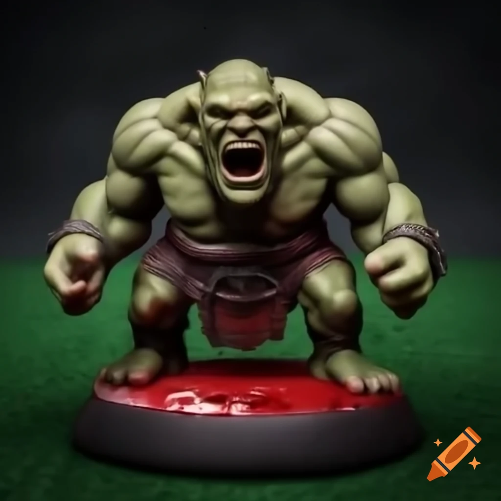 Blood Bowl Morg'n'thorg ogre on football pitch