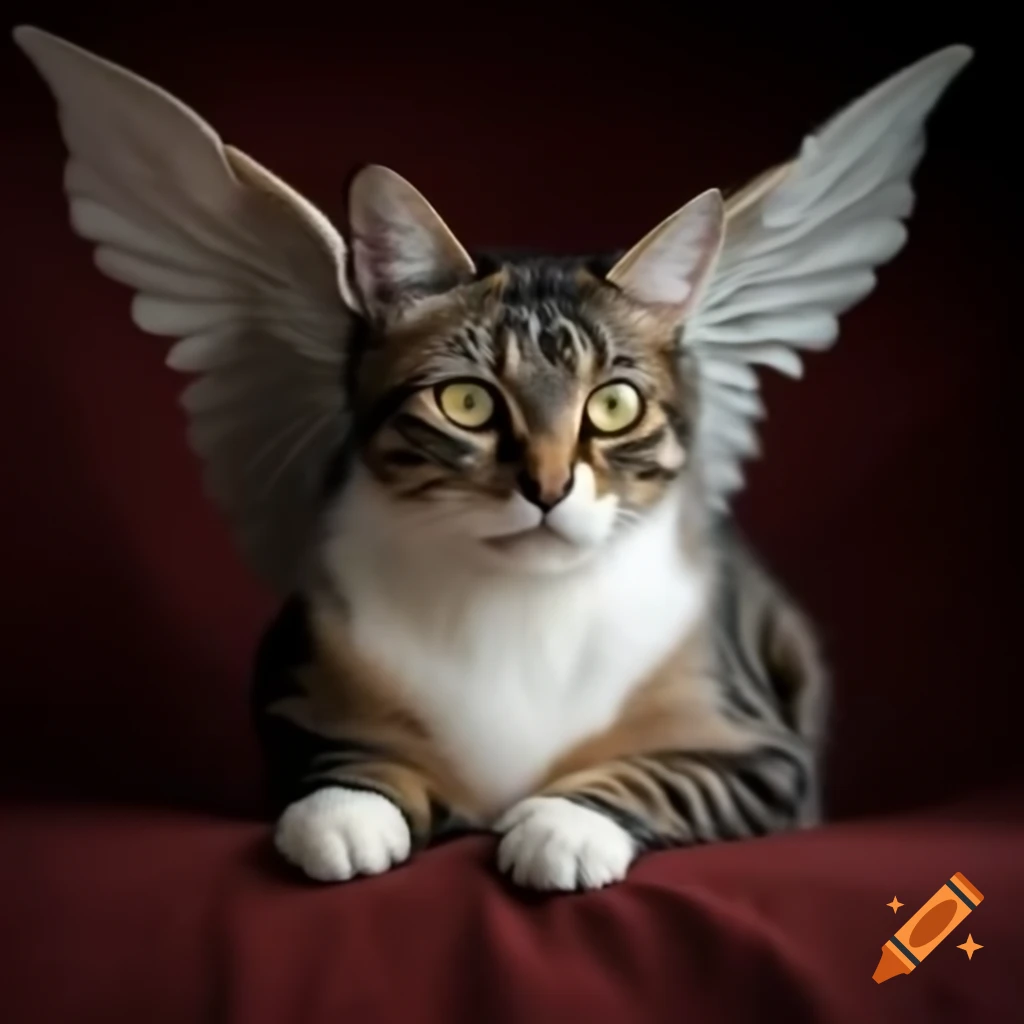 Emotional depiction of an angel cat symbolizing owner's sorrow