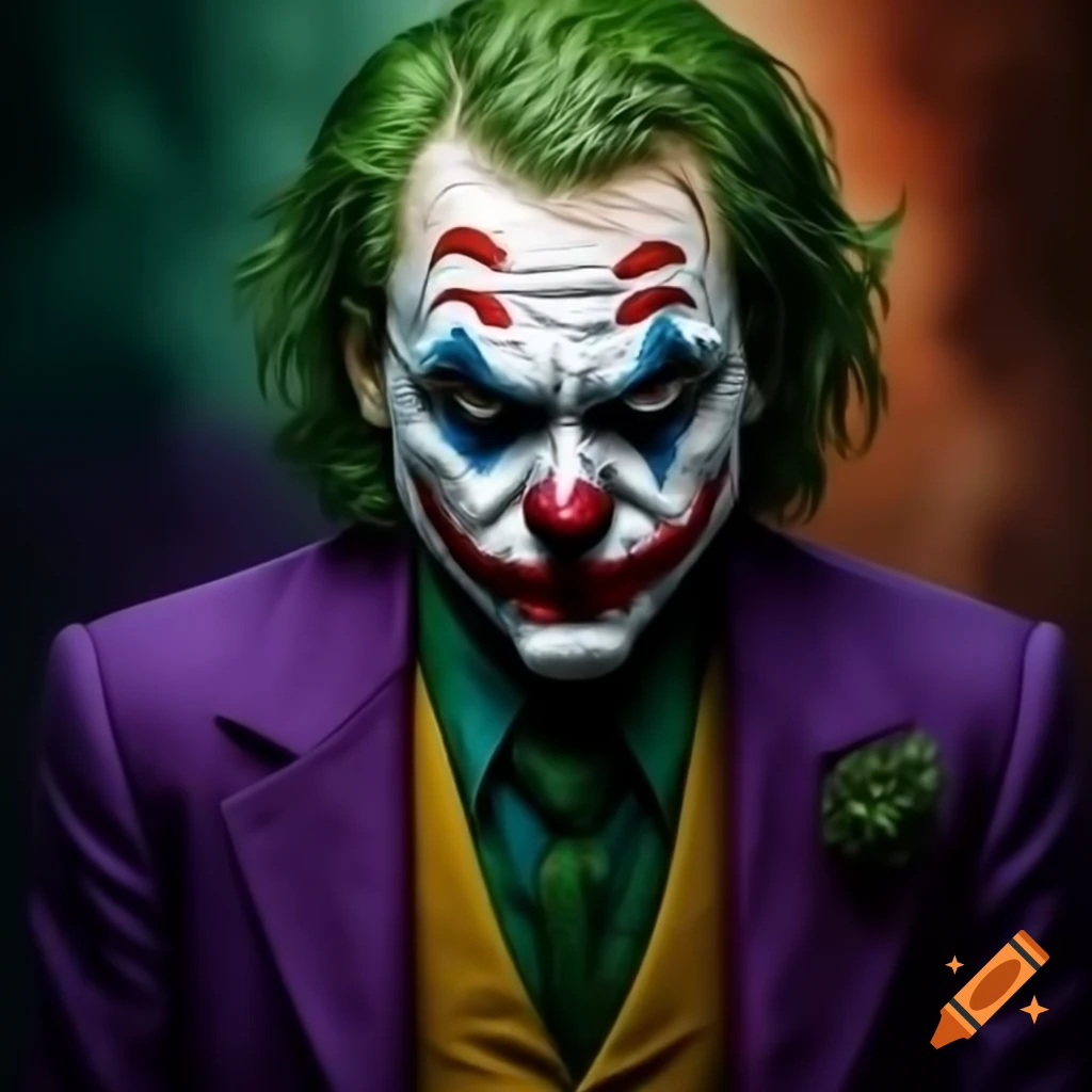 Stylized wallpaper featuring a Joker character
