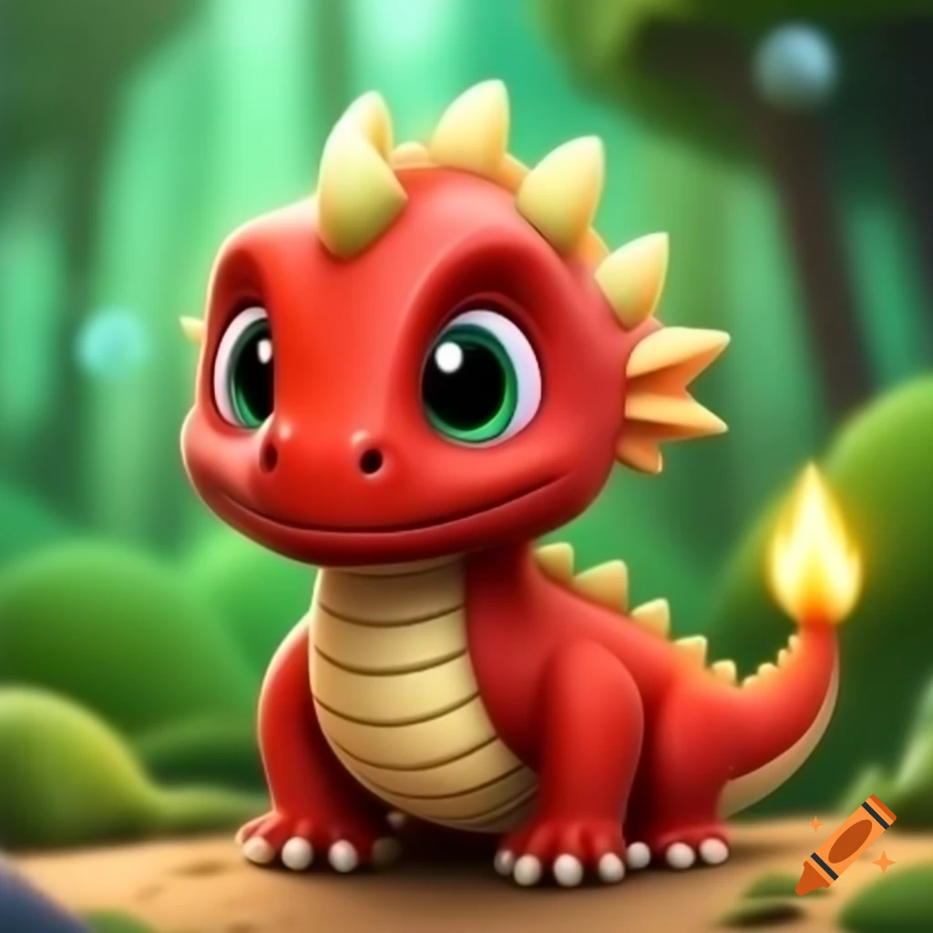 Cute cartoon dragon illustration