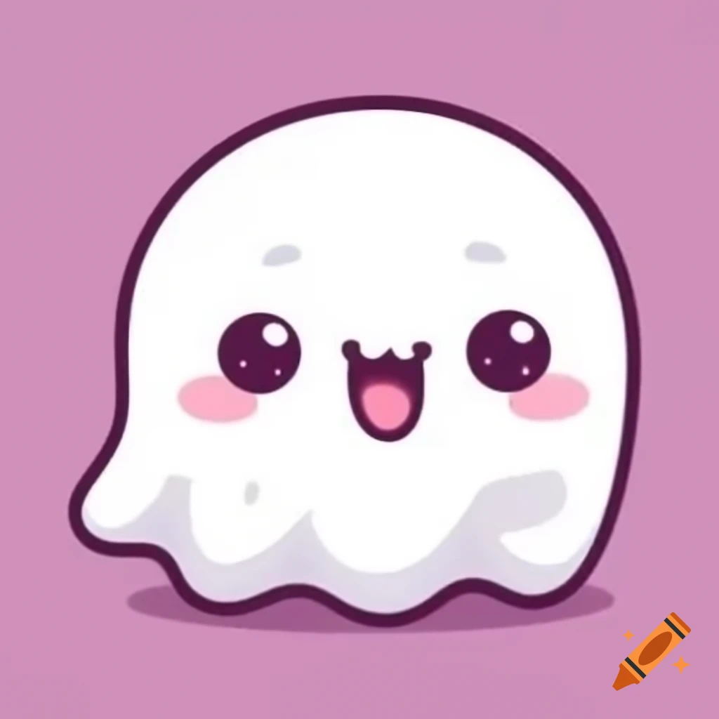 Cute happy kawaii ghost design