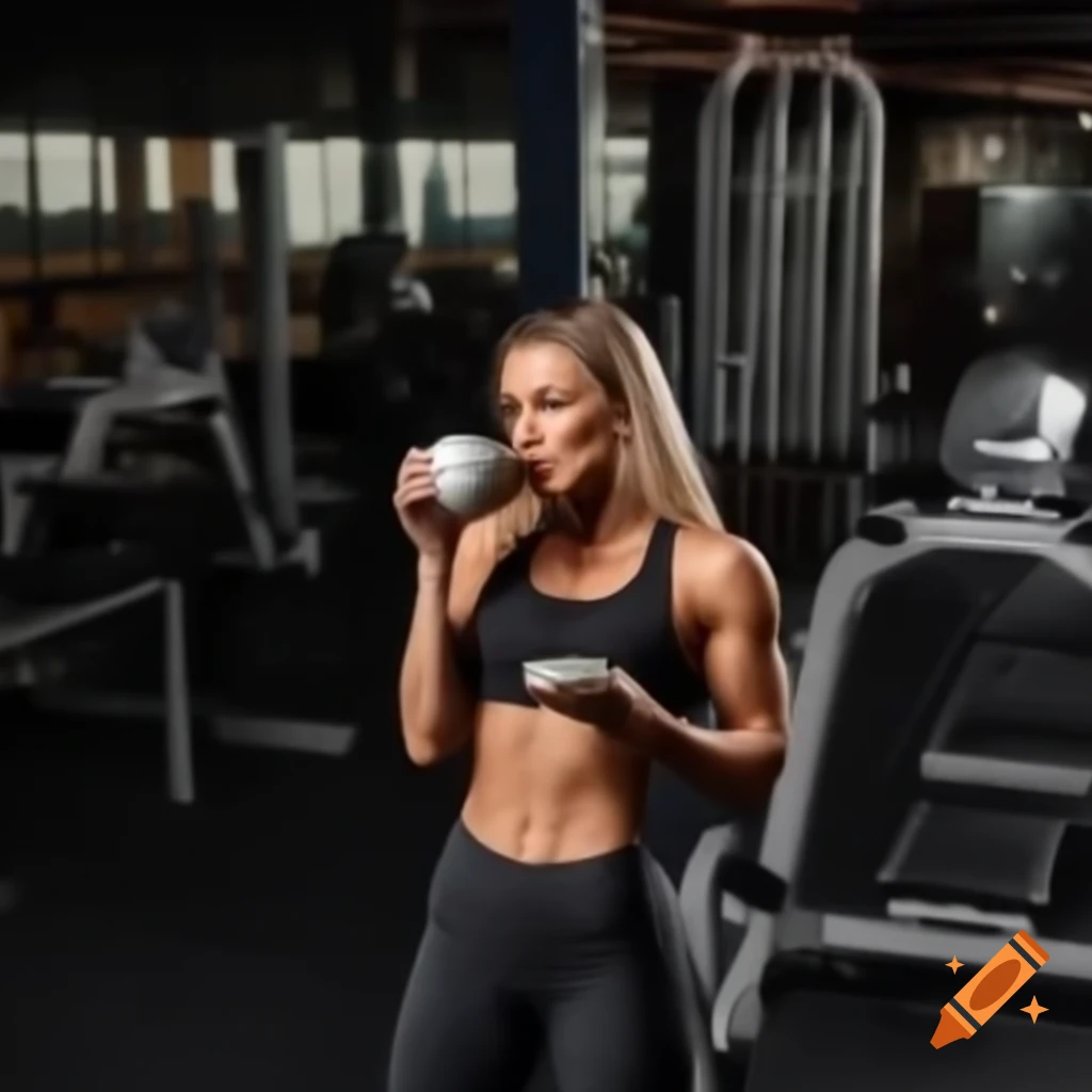 Person drinking coffee at the gym