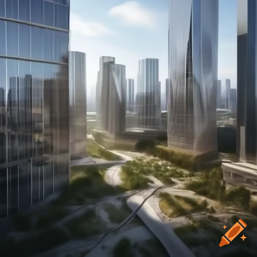 Futuristic urban development and town planning concept illustration