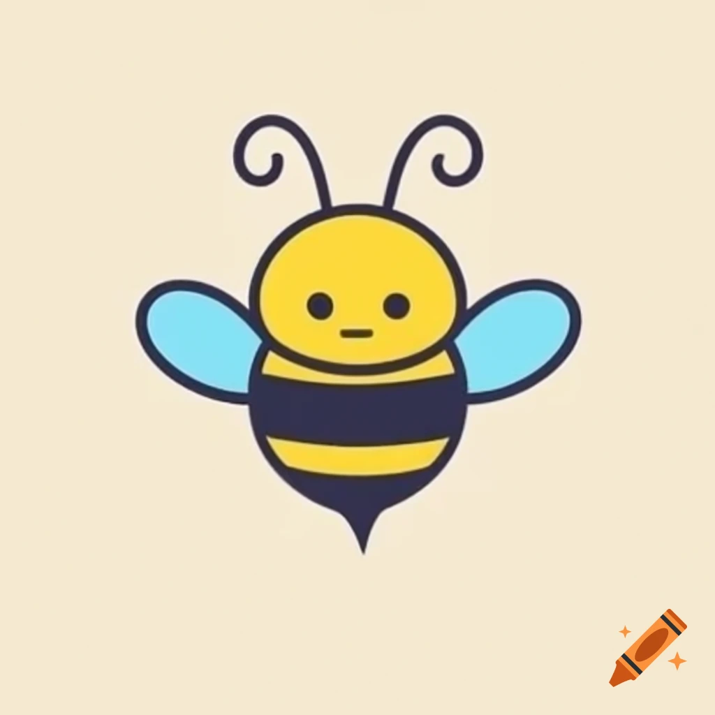 Minimalist bee mascot design