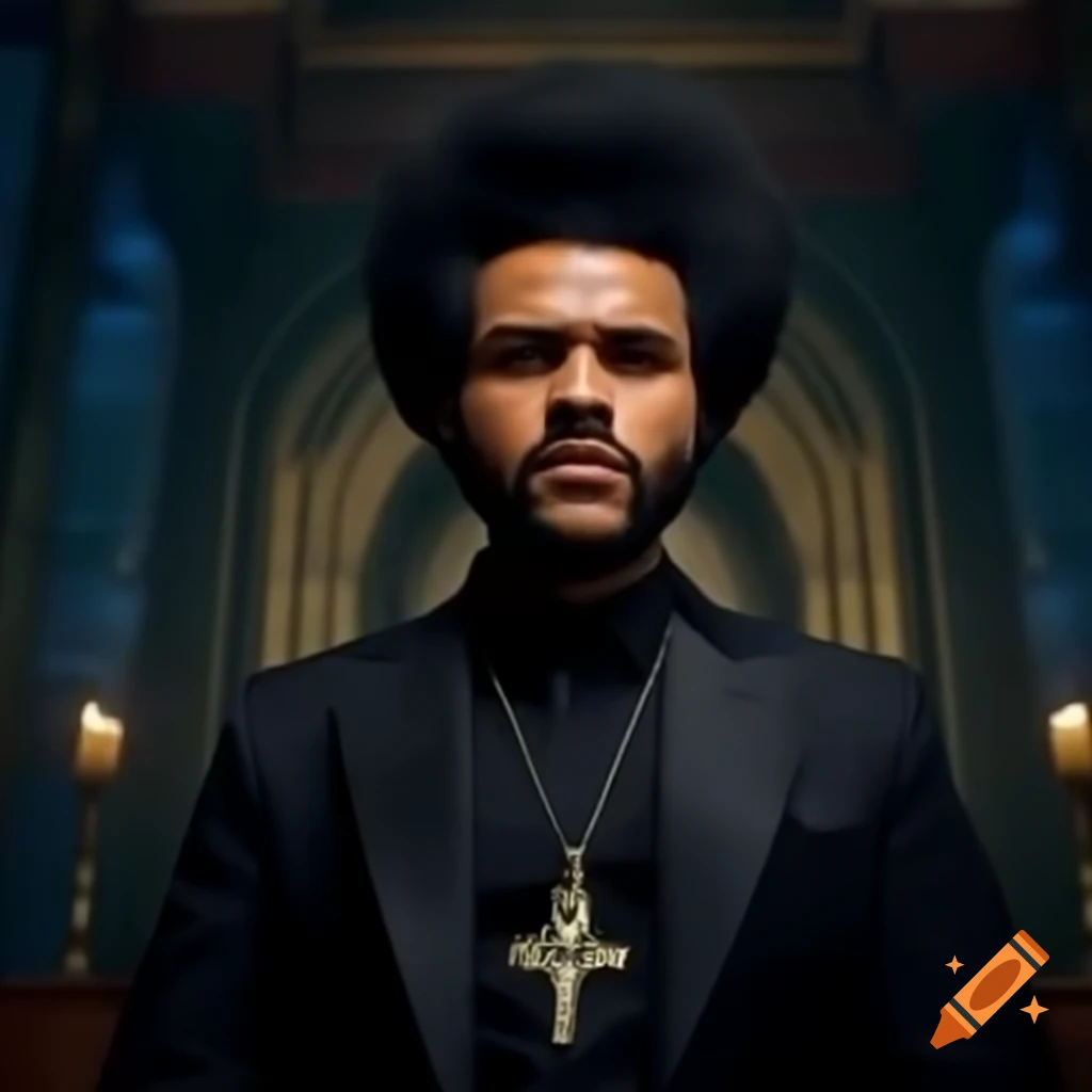 The Weeknd styled as a masonic priest