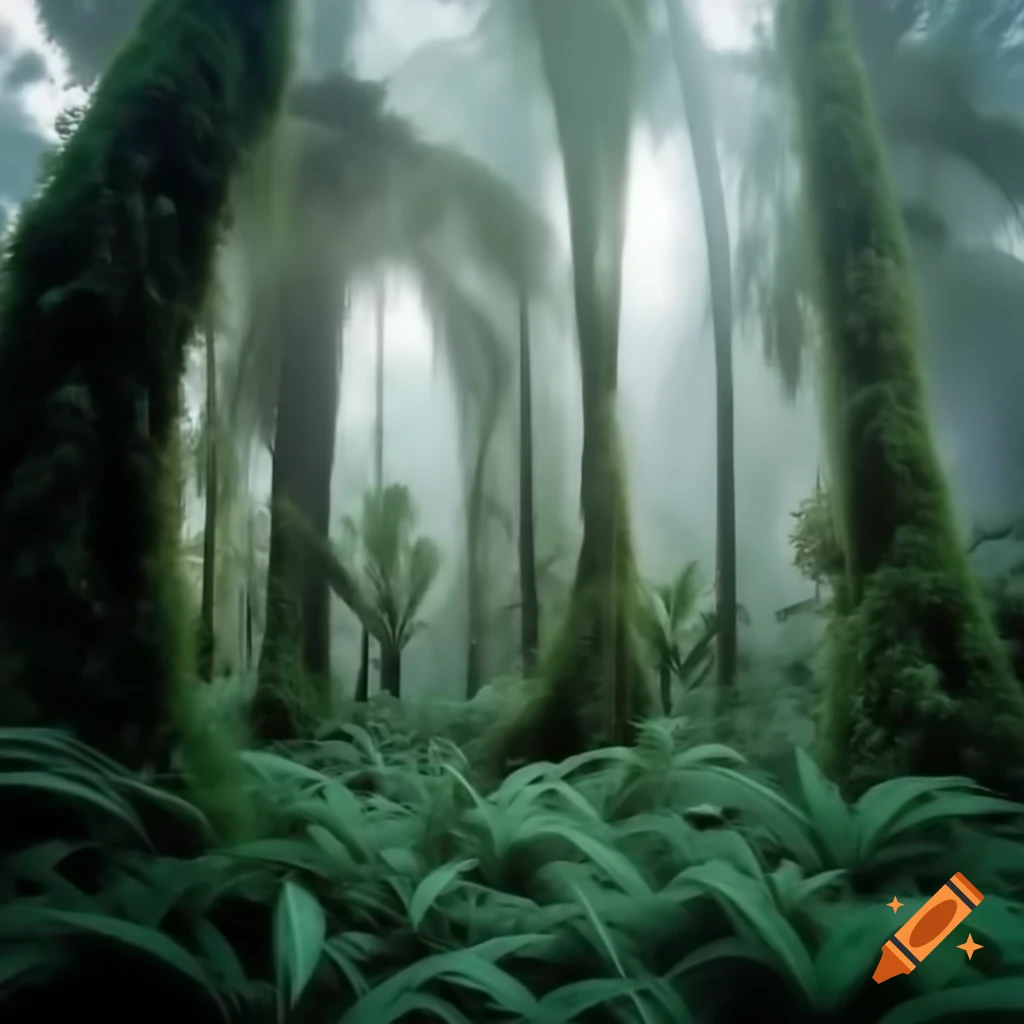 Winter rainforest landscape in widescreen format
