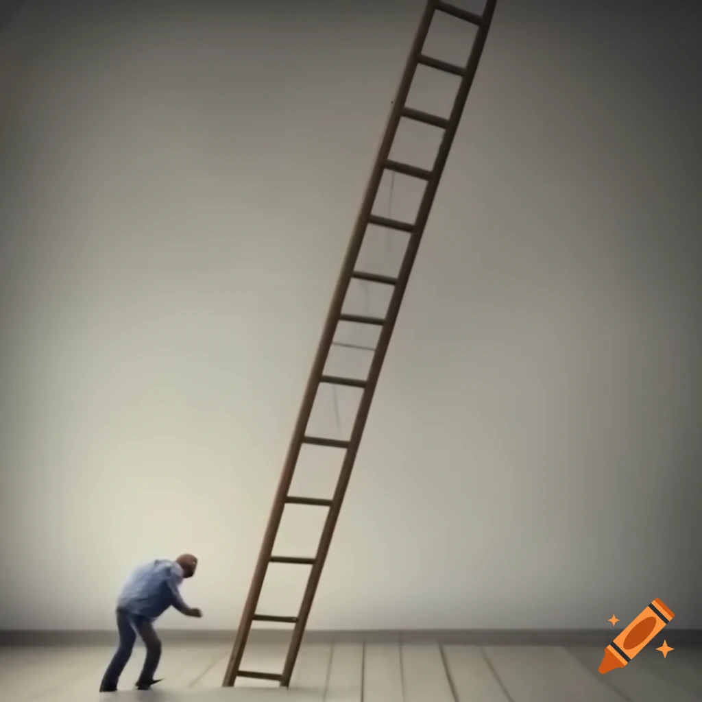 Abstract concept of a ladder with a playful twist