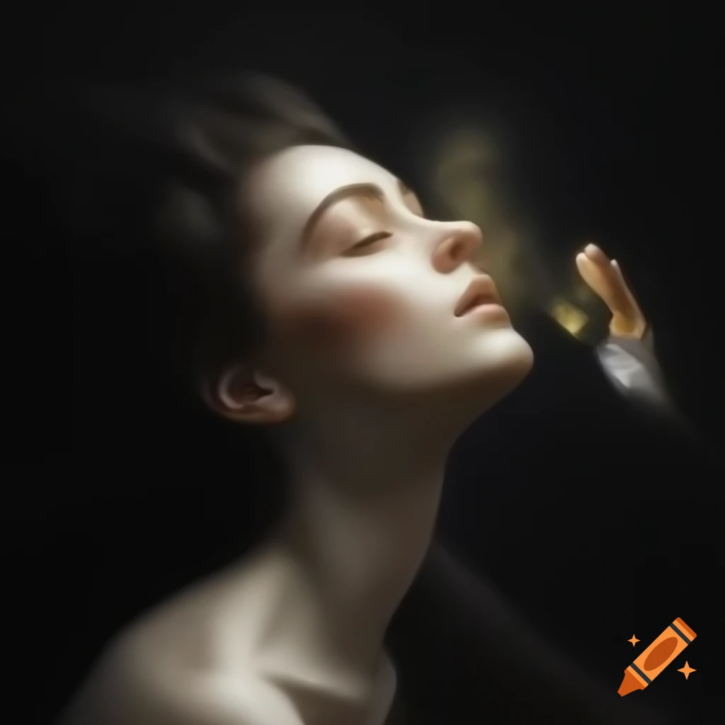 Timeless oil portrait of a woman capturing ethereal beauty