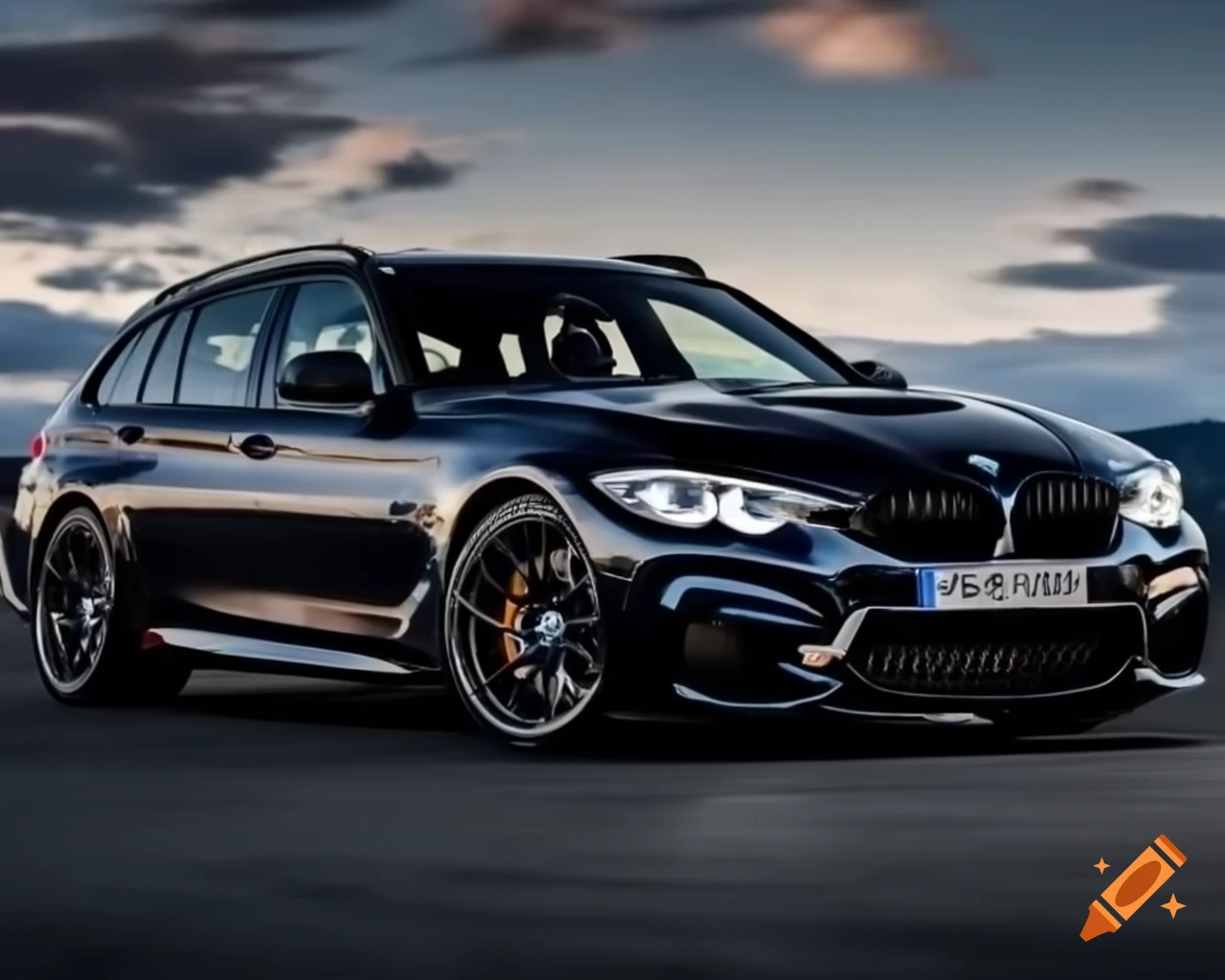 Black BMW M5 Touring vehicle