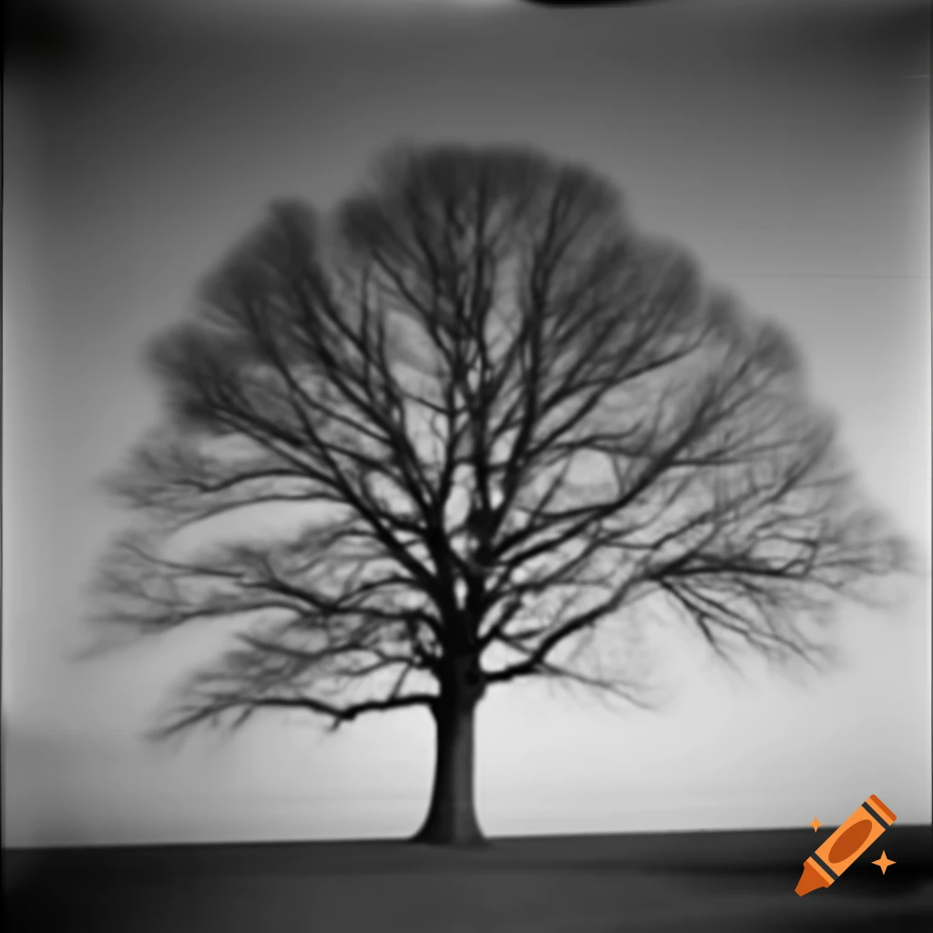 Vintage photo of a leafless winter tree