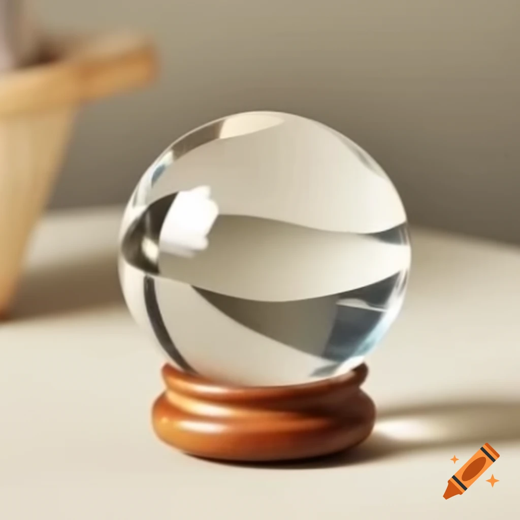 Crystal ball on wooden support