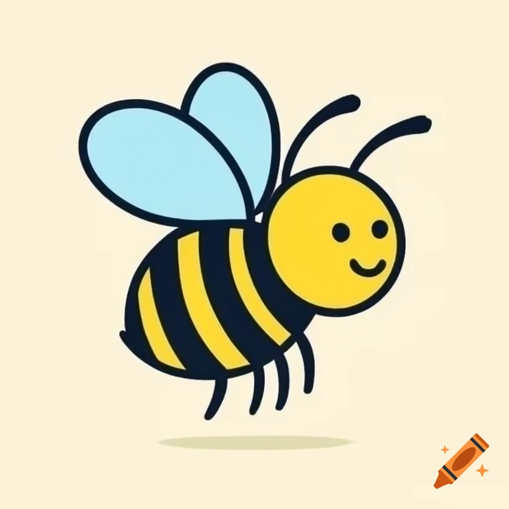 Minimalist bee mascot design