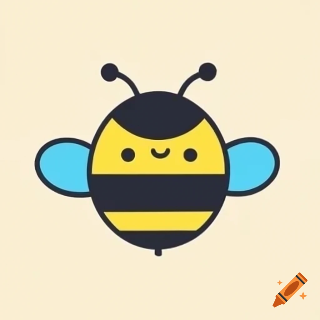 Minimalist bee mascot design