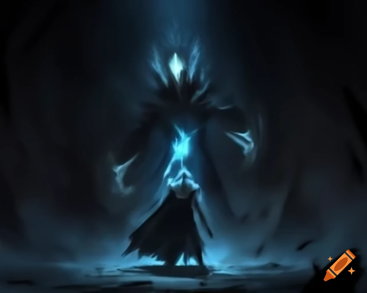 Protagonist with powers of void and darkness manipulation in a fantasy fight against antagonist
