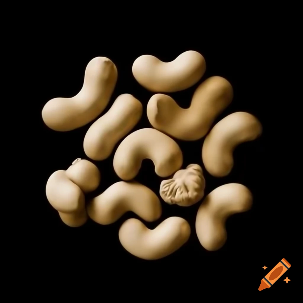 Sepia-toned peanuts displayed on black background