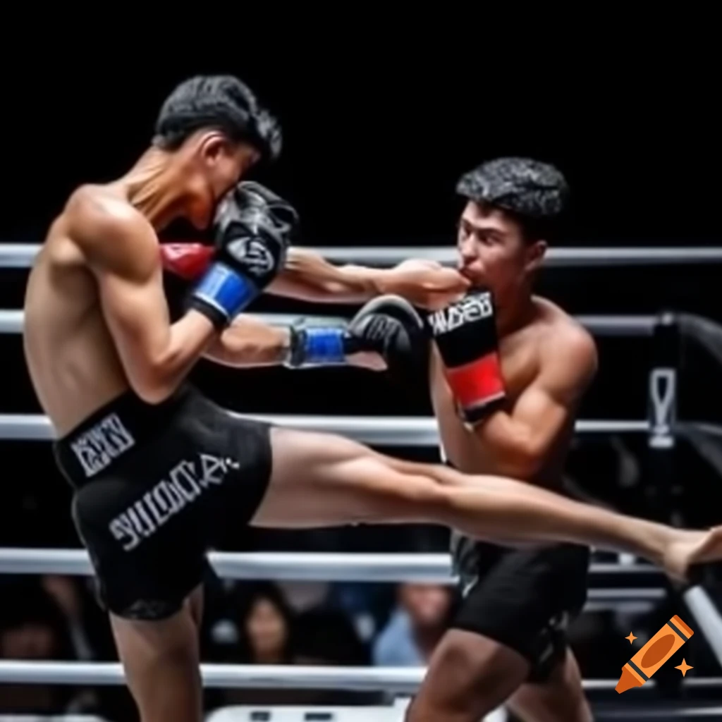 Muay Thai elbow strike technique in action