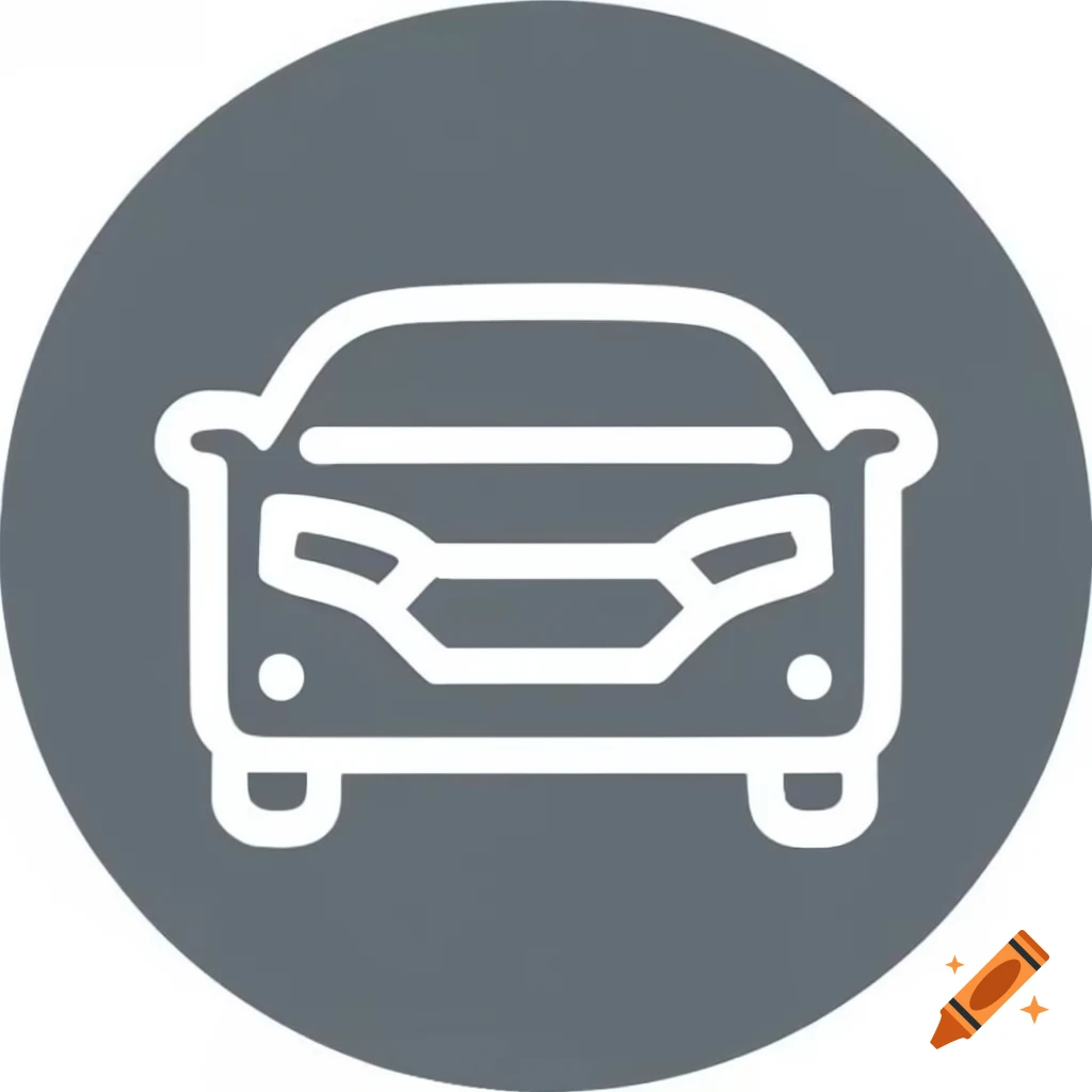 Icon featuring a car inside a circular design