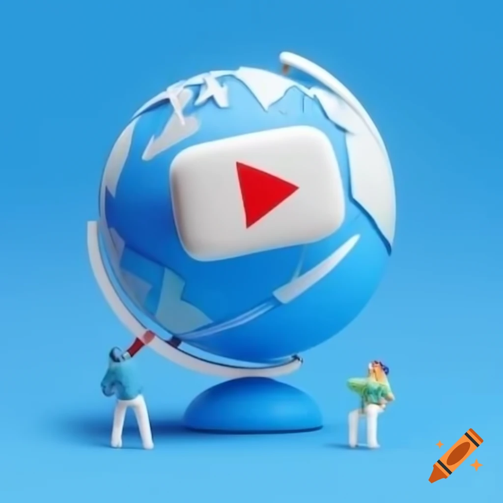YouTube logo globe featuring small figures