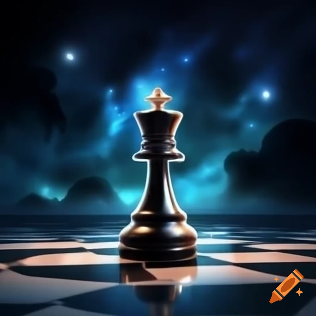 Disney-style chess pawn character against galaxy and stars background