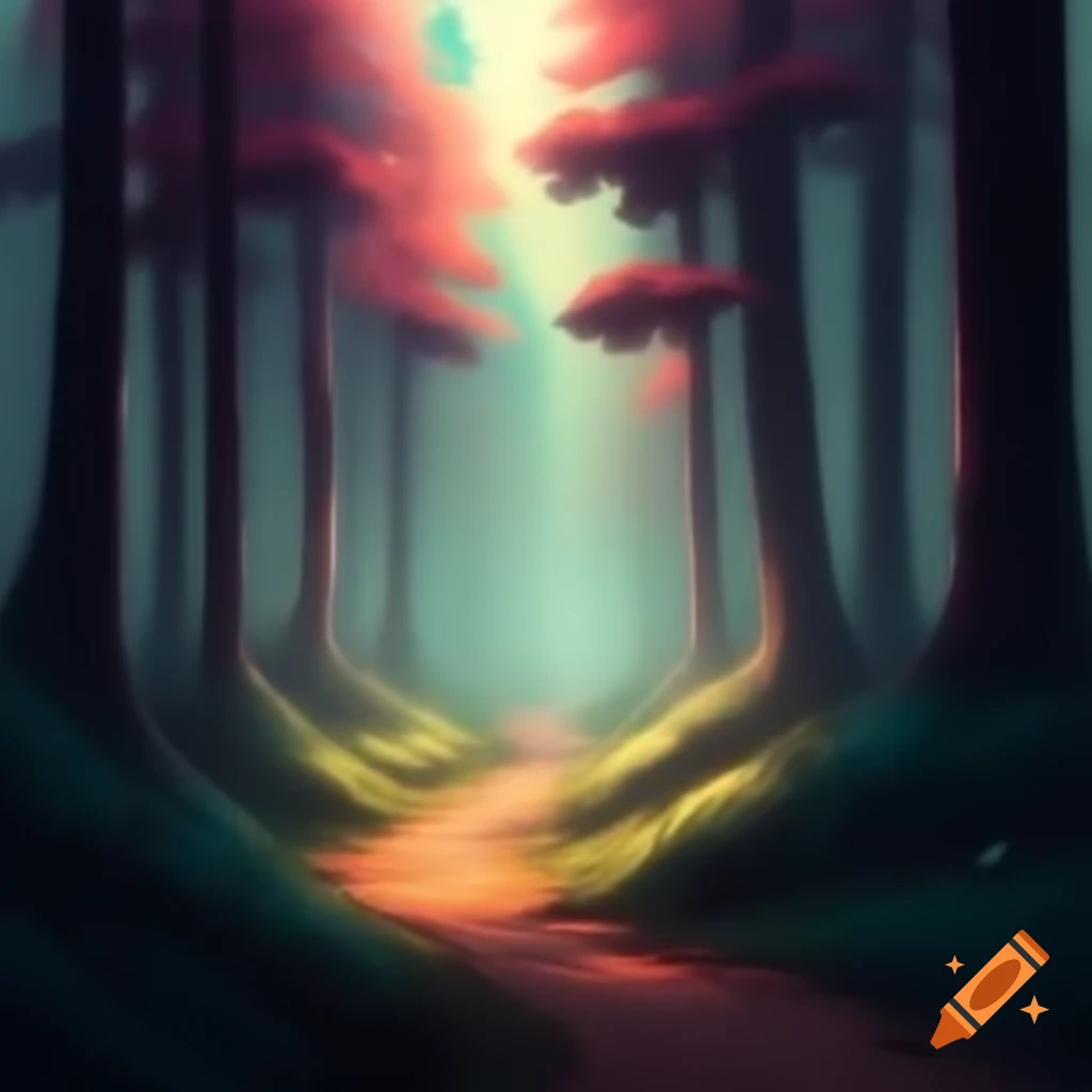 Enchanted mist-filled forest path suggesting whimsical adventures