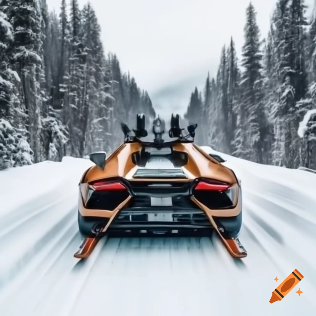 Lamborghini pulling Santa's sleigh in festive scene