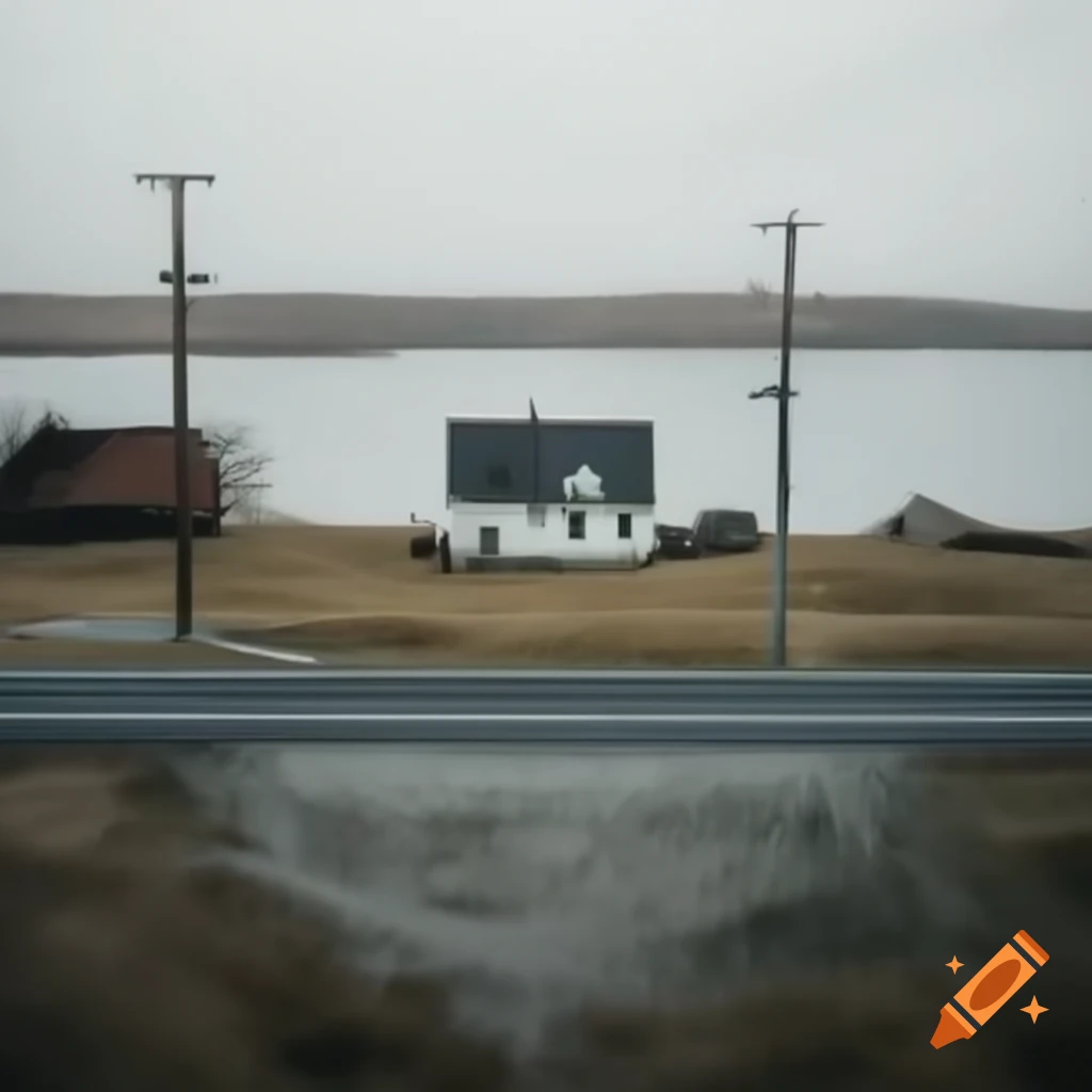Isolated house by serene lake with no nearby structures