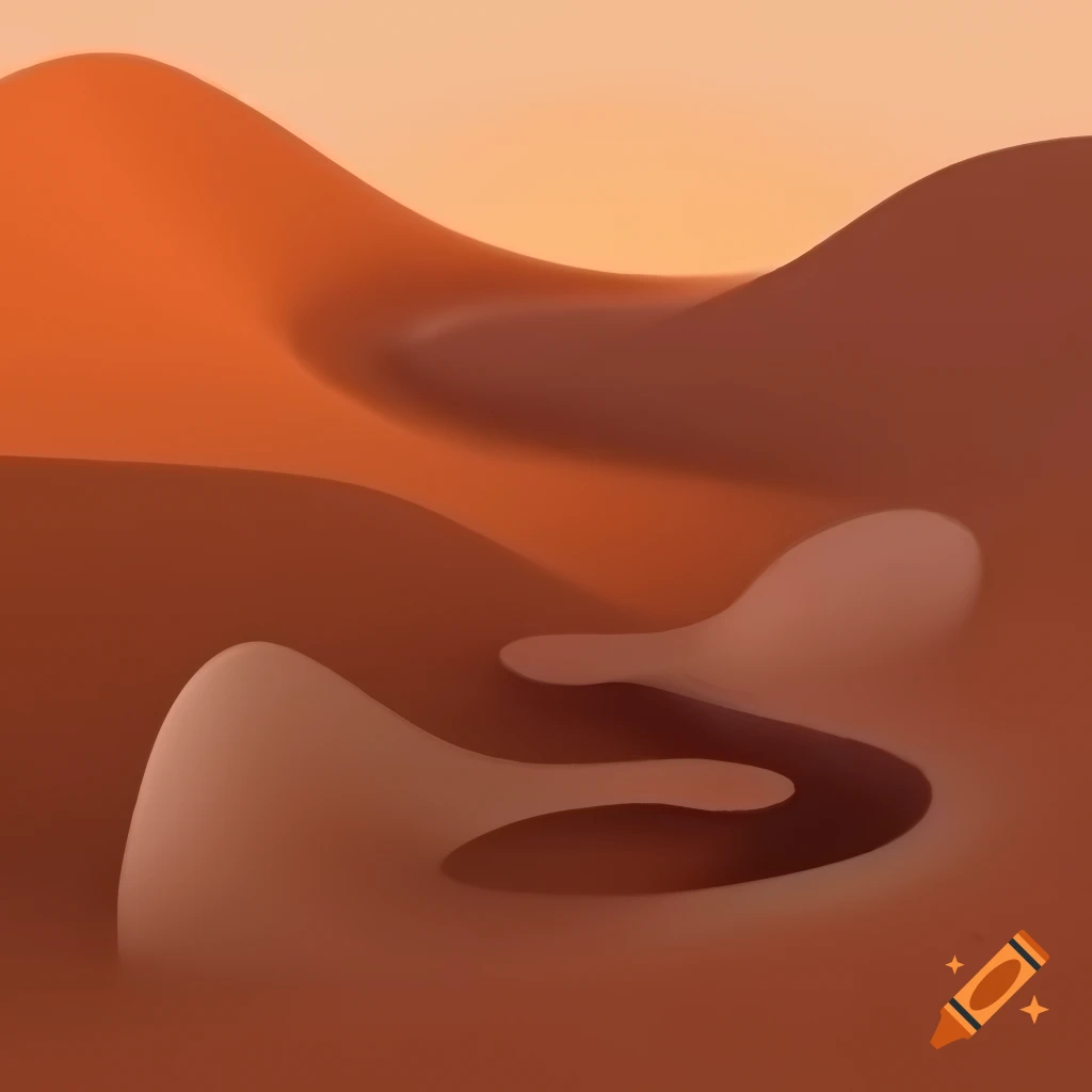 Surreal landscape resembling human body curves and shapes in warm earthy tones
