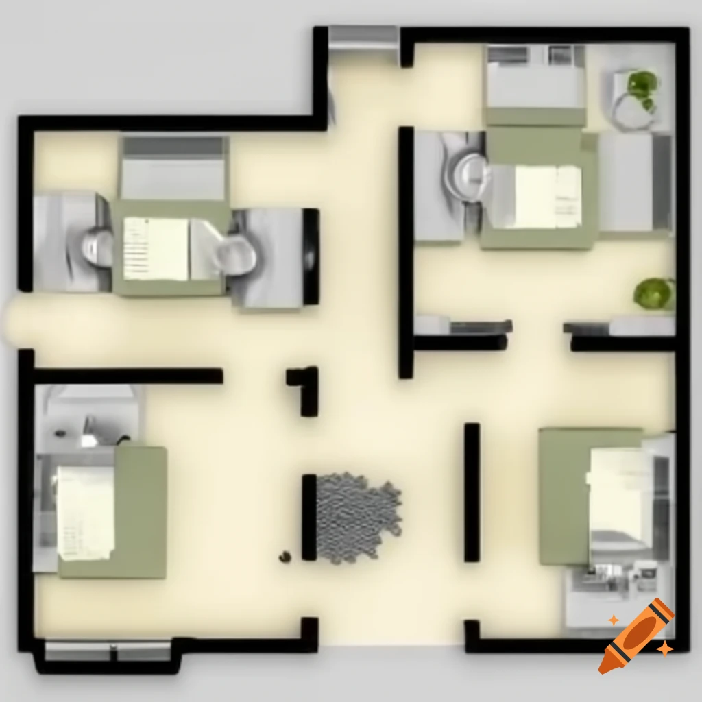 Floor plan design of a large office space