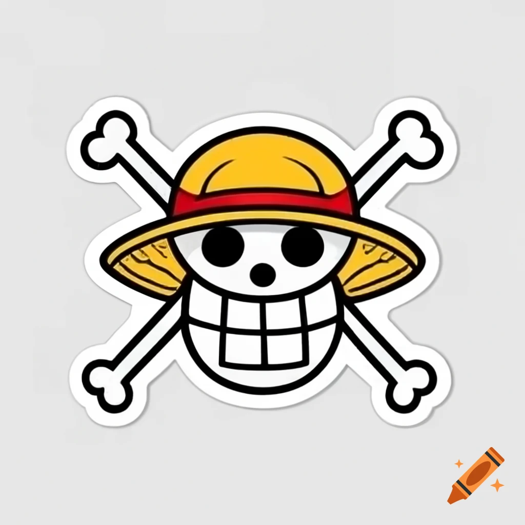 One Piece themed sticker featuring iconic characters