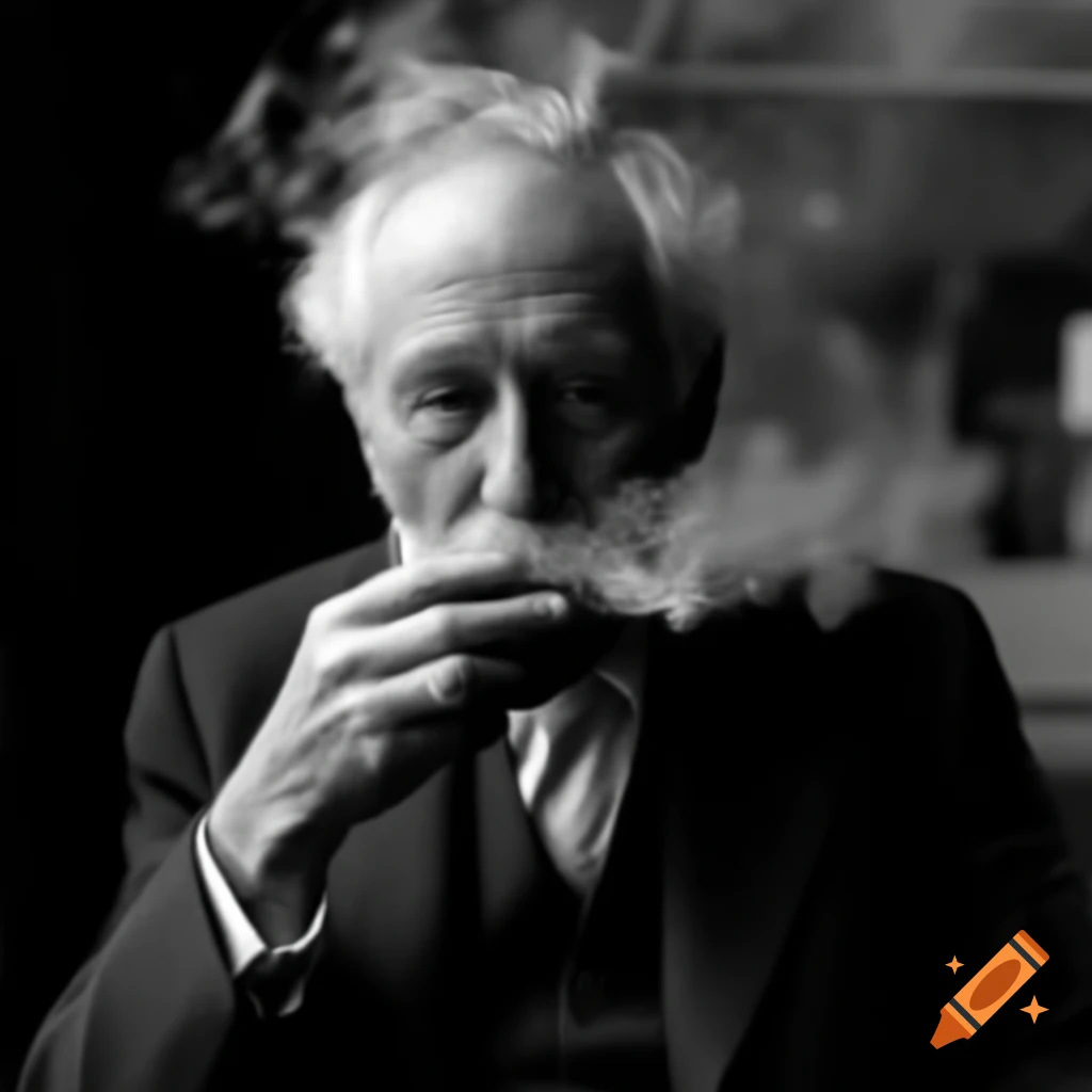 Elderly man smoking a pipe