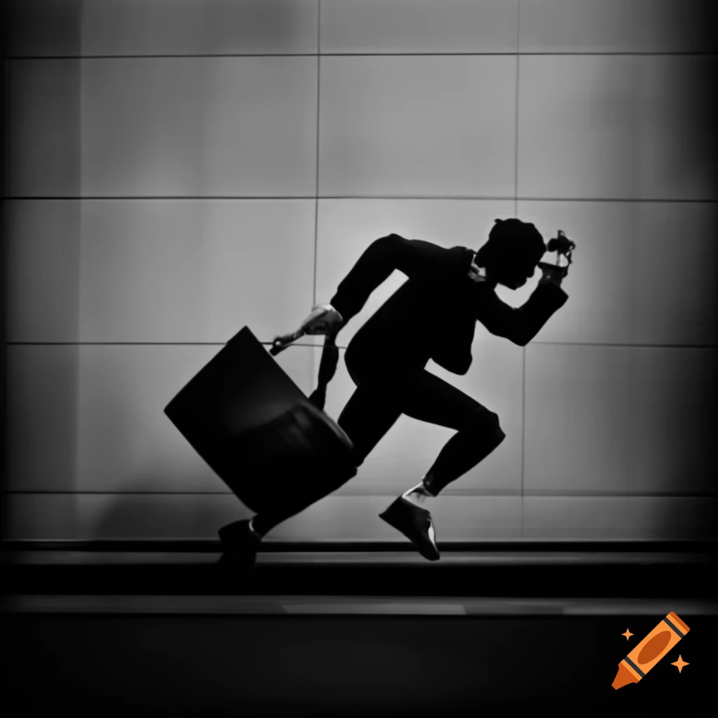 Individual fleeing with bag, face obscured showing guilt