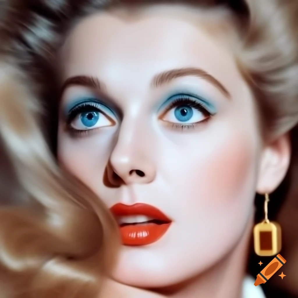 Beautiful European actress from 1963 with porcelain skin and blue eyes