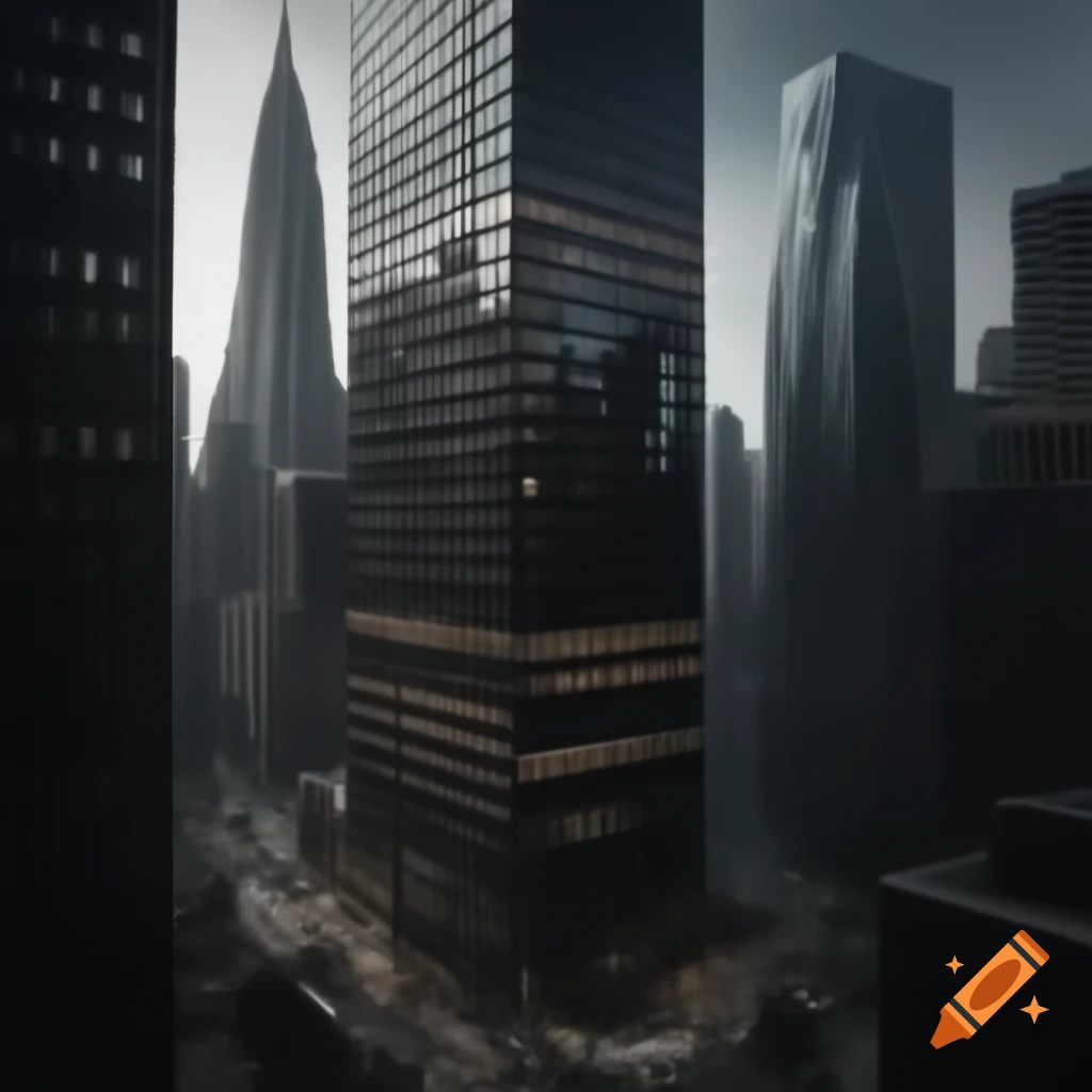 Photorealistic cityscape of a modern metropolis