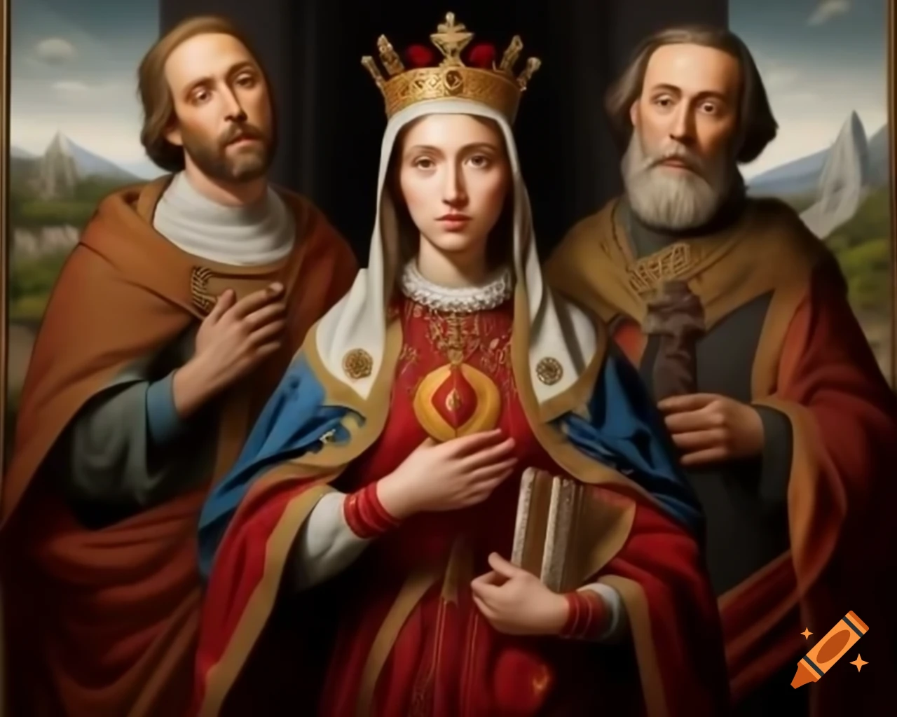 Portrait of Saint Tamar, the Queen of Georgia, known for her leadership and faith