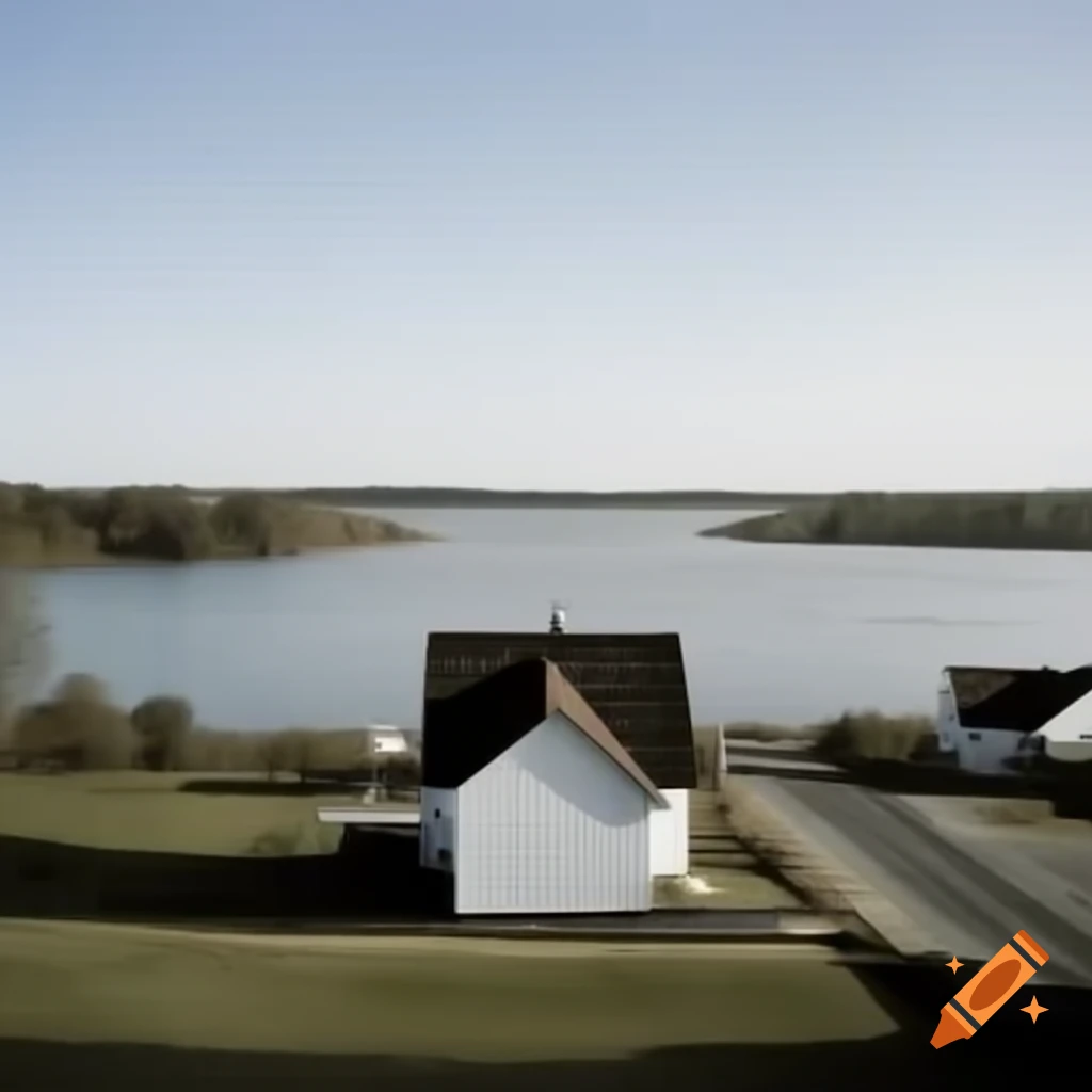 Isolated house by serene lake with no nearby structures