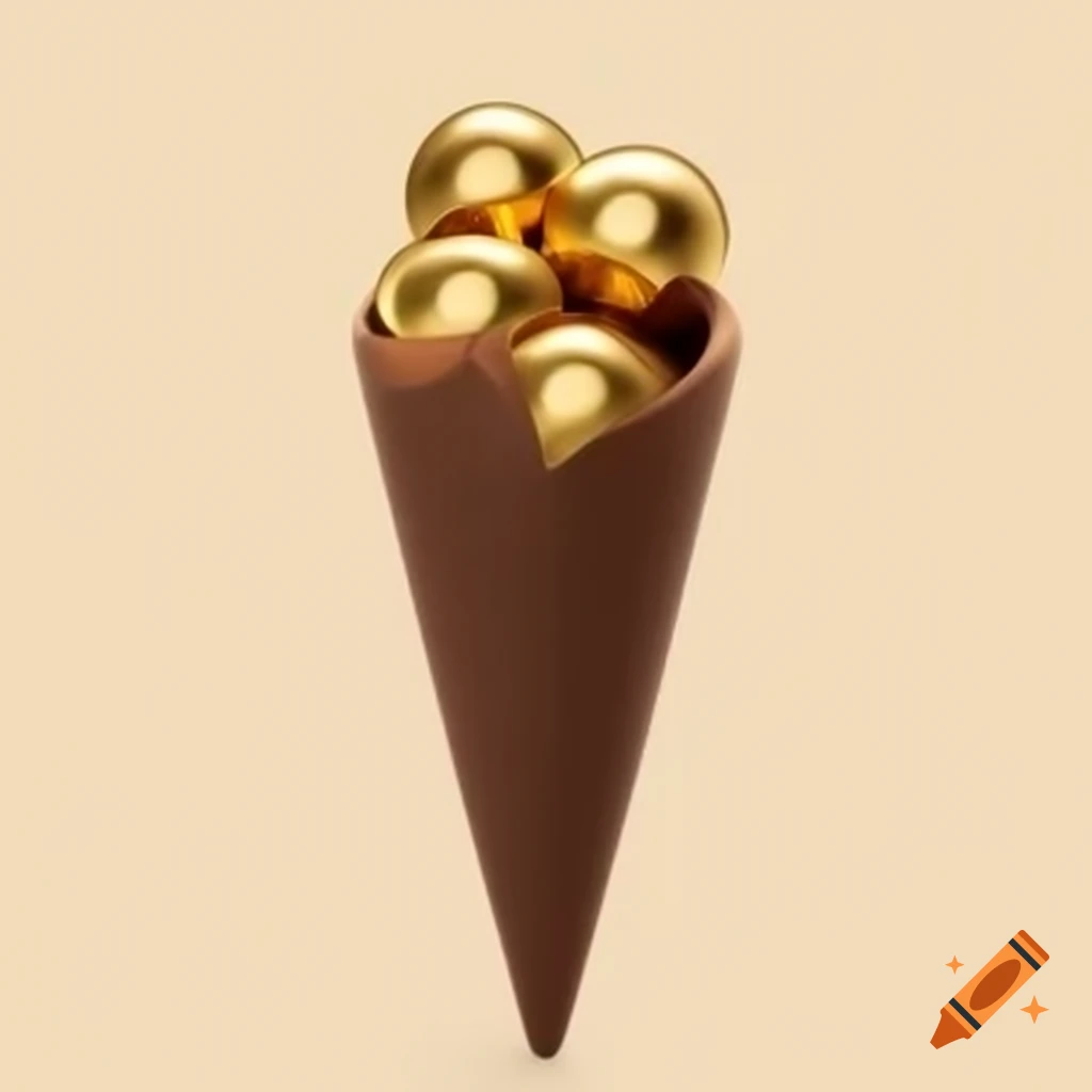 Chocolate brown cone with gold accents in elegant design