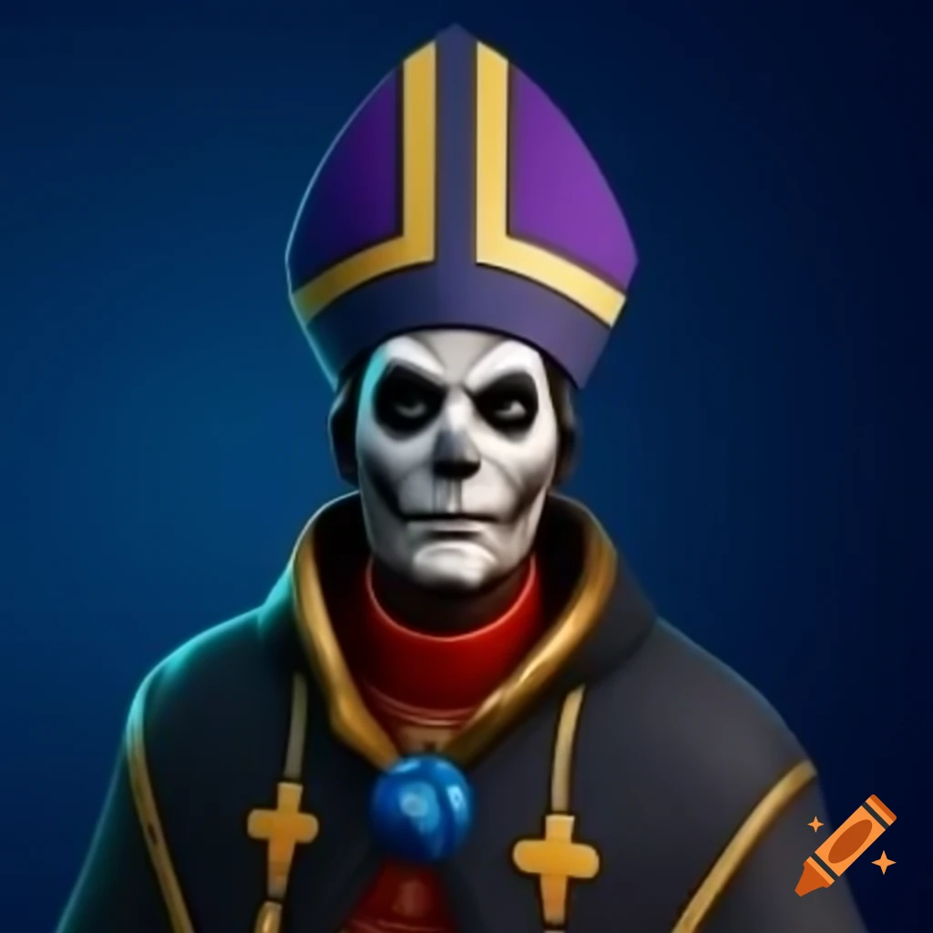 Papa Emeritus III character in Fortnite videogame