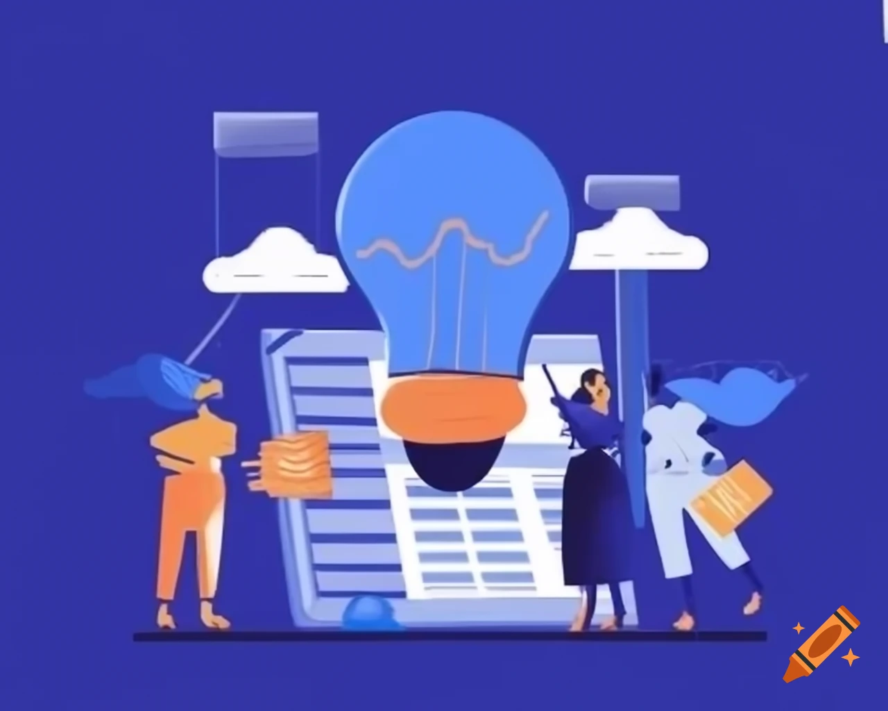 Concept illustration of company narratives and innovation strategies