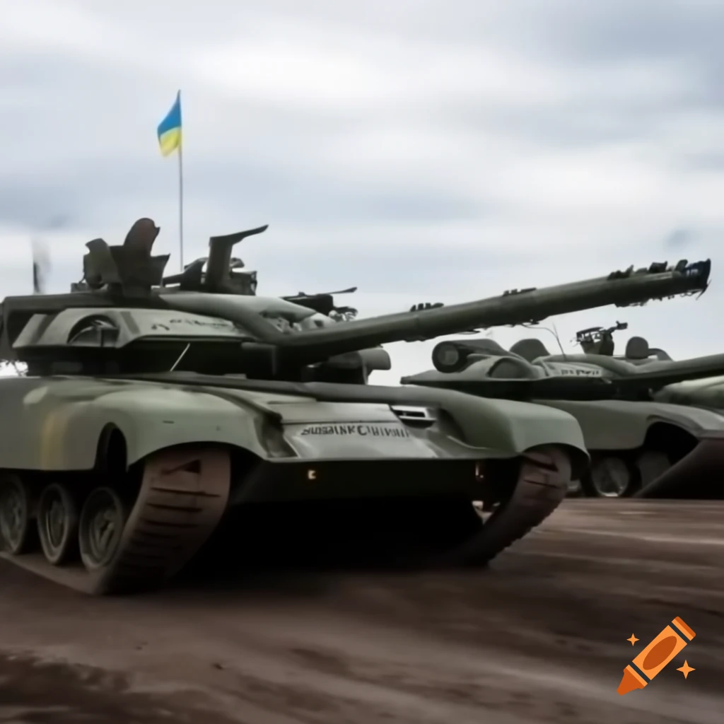 Military tanks in conflict zone