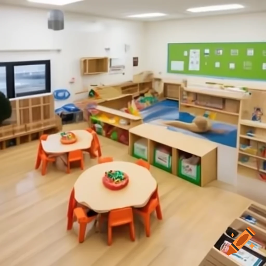 Daycare environment for children with play areas