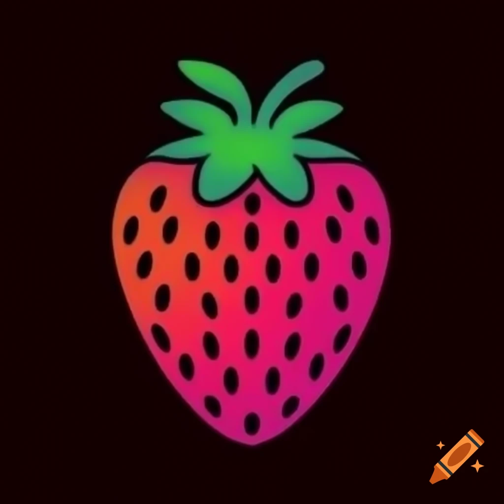 Psychedelic strawberry design featuring vibrant colors